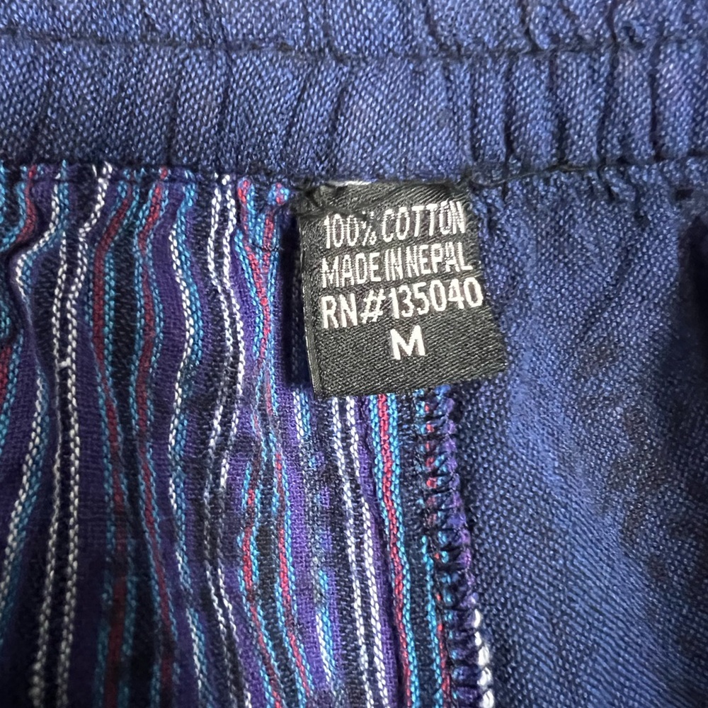 Boho Patchwork Drawstring Pants In Teal And Purpl… - image 3